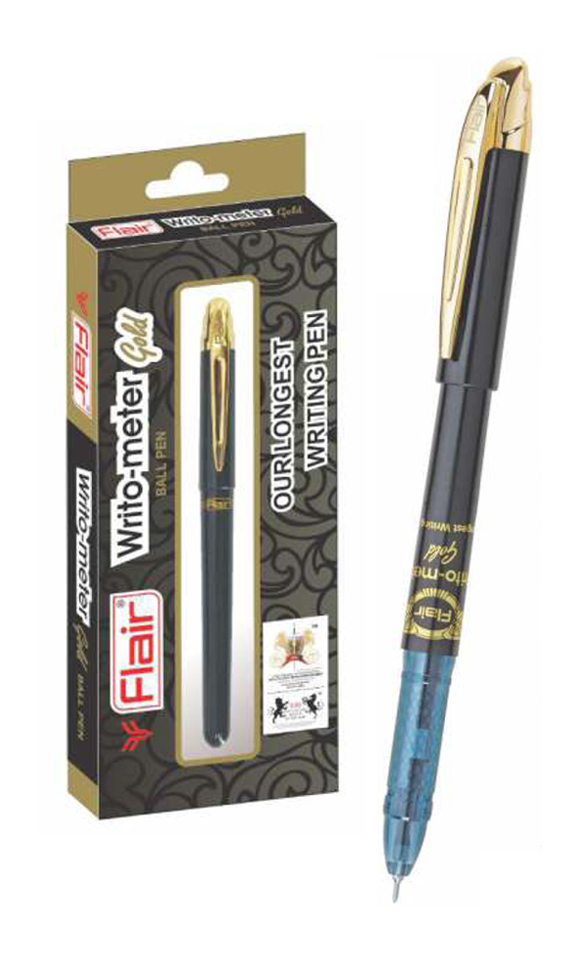 Super smooth writing FLAIR Writo-Meter Executive Ball pen GOLDEN CAPE